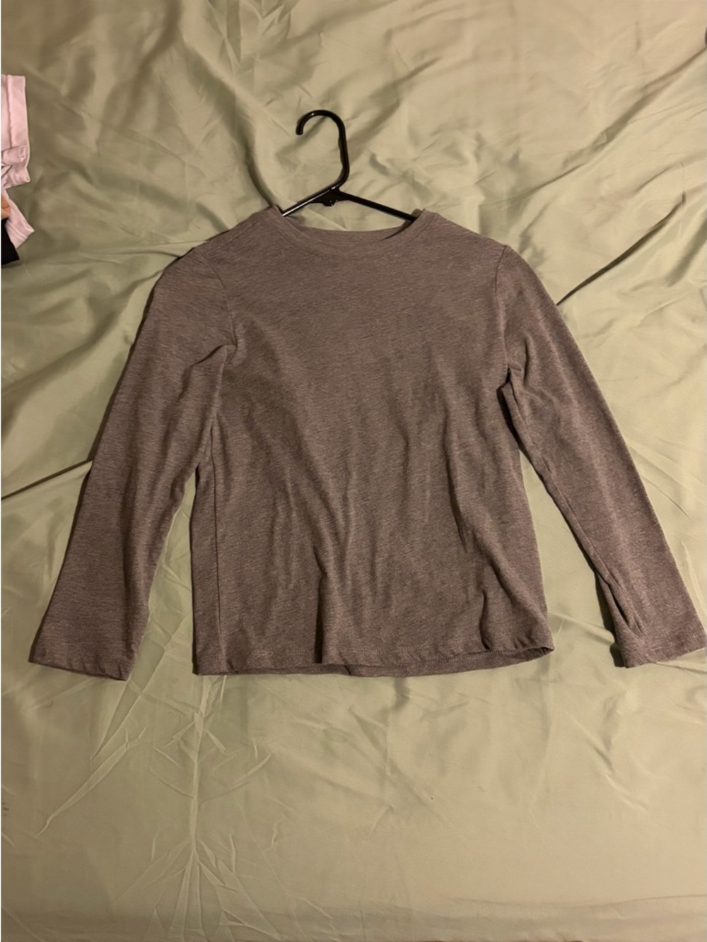 Basic Long Sleeve Crewneck Top - Taupe